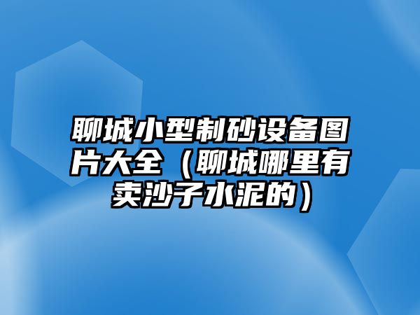 聊城小型制砂設(shè)備圖片大全（聊城哪里有賣沙子水泥的）