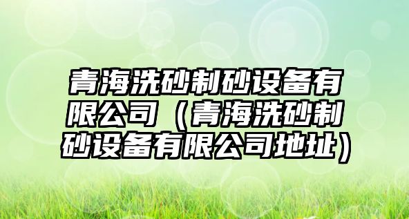 青海洗砂制砂設(shè)備有限公司（青海洗砂制砂設(shè)備有限公司地址）