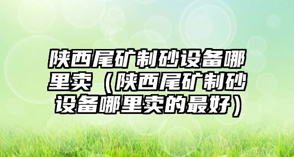 陜西尾礦制砂設(shè)備哪里賣（陜西尾礦制砂設(shè)備哪里賣的最好）