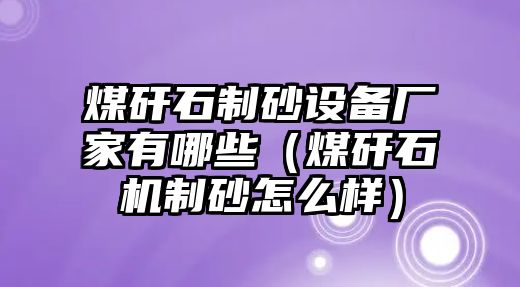 煤矸石制砂設(shè)備廠家有哪些（煤矸石機(jī)制砂怎么樣）