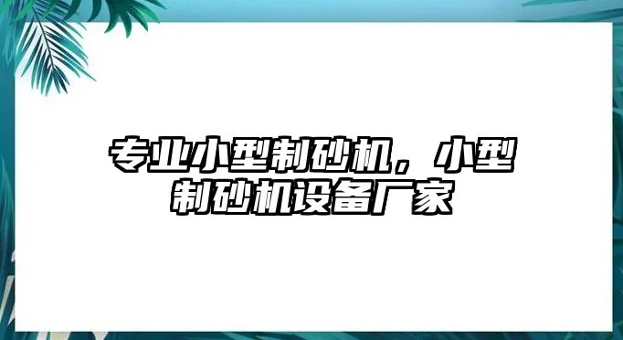 專業(yè)小型制砂機，小型制砂機設備廠家