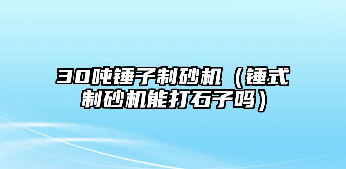 30噸錘子制砂機(jī)（錘式制砂機(jī)能打石子嗎）