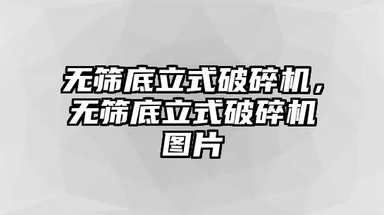 無篩底立式破碎機，無篩底立式破碎機圖片